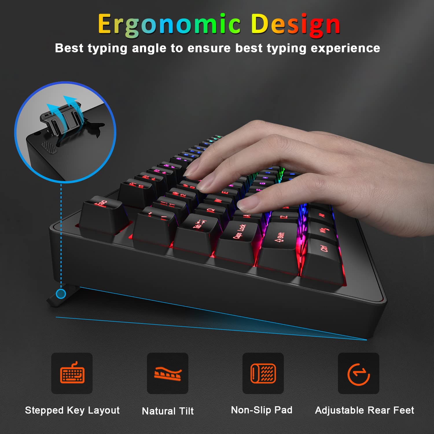 RGB 87 Keys Gaming Keyboard and Backlit Mouse Combo,BlueFinger USB Wired Rainbow Keyboard,Gaming Keyboard Set for Laptop PC Computer Game and Work