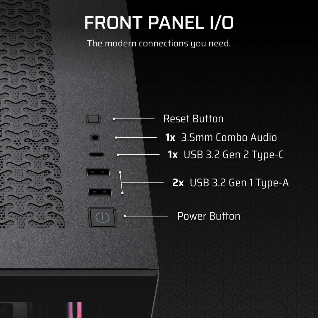 CORSAIR 3500X RS-R ARGB Mid-Tower PC Case – 3X Pre-Installed RS120-R ARGB Fans, GPU Anti-Sag Arm, Fits up to 10x 120mm Fans, Reverse Connection Motherboard Compatible – Black